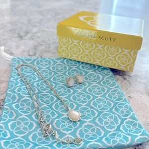 Kendra Scott mother of pearl necklace and earring set